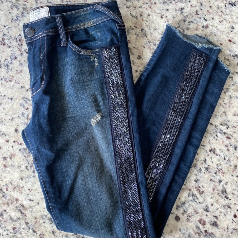 FREE PEOPLE - Beaded Jeans